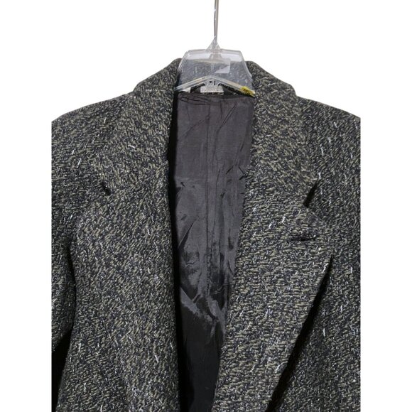 Vintage Falcone Tweed Overcoat 42 Coat Double Breasted USA Minimalist Capsule - Picture 3 of 14